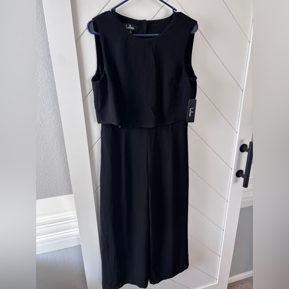 Lulu's NWT Classic Black Crop Jumpsuit